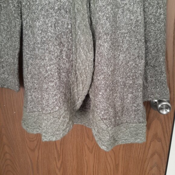 prAna Green Yarn Knit Snap Button Tunic Sweater XL Mock Neck - Picture 6 of 7